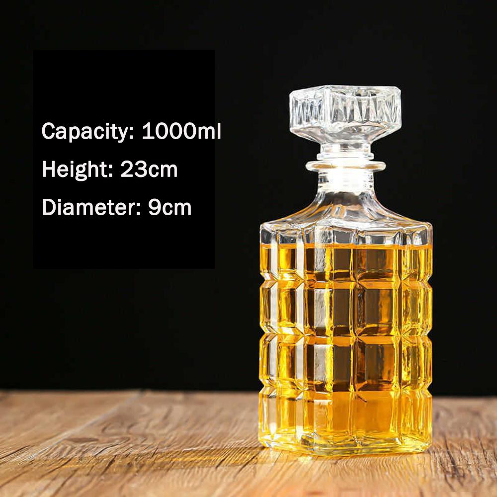 Carving Glass Wine Bottle, Whiskey Red Wine Liquor Wine Separator, Wine Cabinet Decoration, Empty Wine Bottle, 8000/1000ML