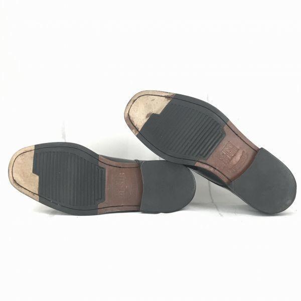 80s Vintage NUNN BUSH leather straight tip business shoes black size 7 (25.0) Goodyear welt(USED)