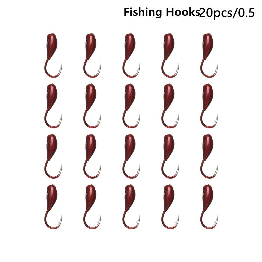 1/10/20Pcs Lifelike Lead Overturned Fishing Hooks Fishing Tackle Lure Bait Red Worm