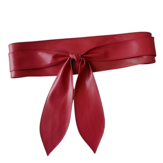 Женский ремень из искусственной кожи с широкими полями, ретро-дизайн, завязывающийся пояс, платья, пальто, завязывающийся пояс, универсальный аксессуар