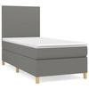 3142138 vidaXL Divan Bed and Mattress Dark Grey 90x190 Cm Fabric
