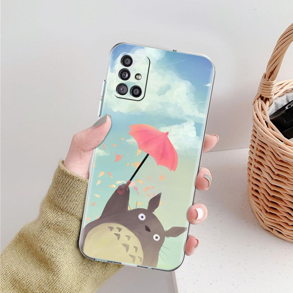 Мягкий чехол для телефона Samsung Galaxy A51 A21s A71 A12 A31 A52 A41 A32 A02s A11 A72 A42, прозрачная задняя крышка, Funda Studio Ghibli Totoro