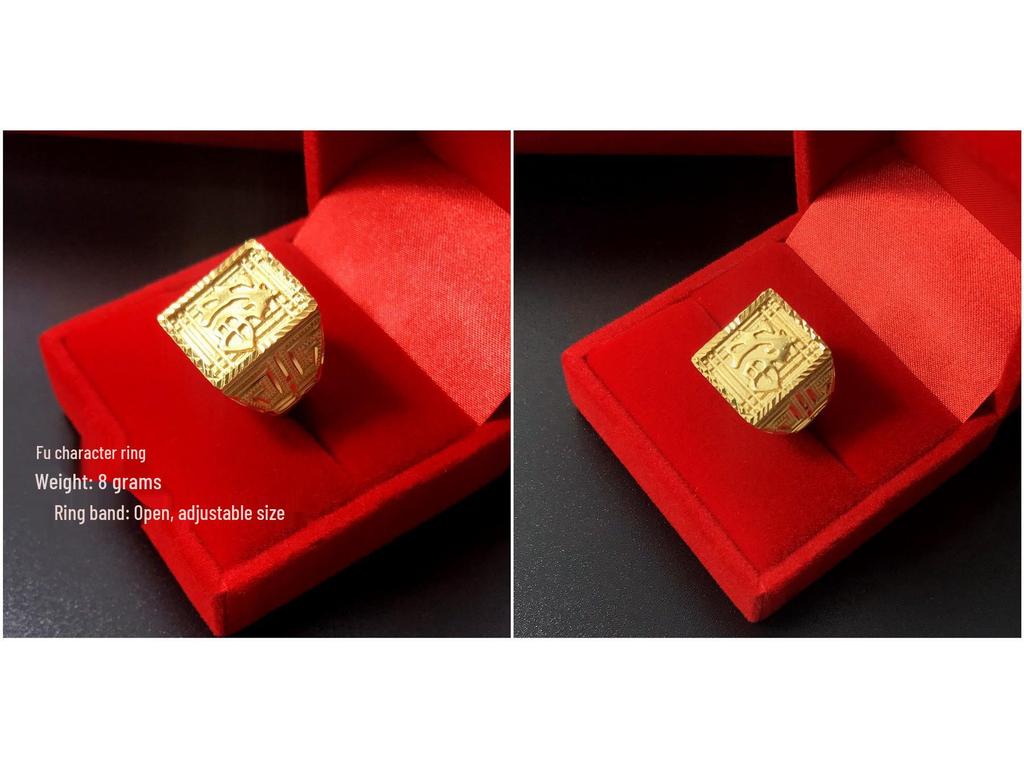 Мужское регулируемое кольцо-абакус с золотым покрытием и дизайном дракона