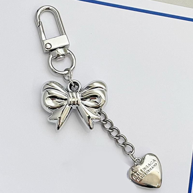 Серебряный кулон Love Bow Chain Vintage Keychain Bag Cushion Y2K
