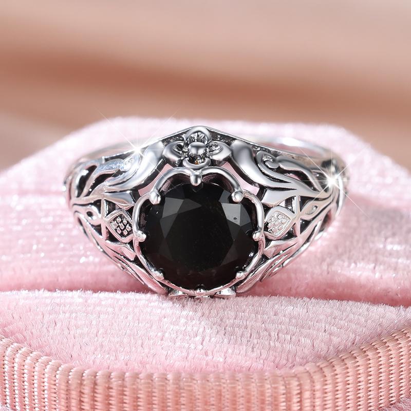 Винтажные серебряные цветные полые цветочные красные циркониевые кольца для женщин, подвески, свадебные украшения для банкета и вечеринки, подарок