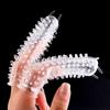 2PCS Wolf Braces Finger Buckle Thorn Collar Penis Condom Crystal Extension Sleeve G-spot Stimulation Sex Toys Kit for Couples