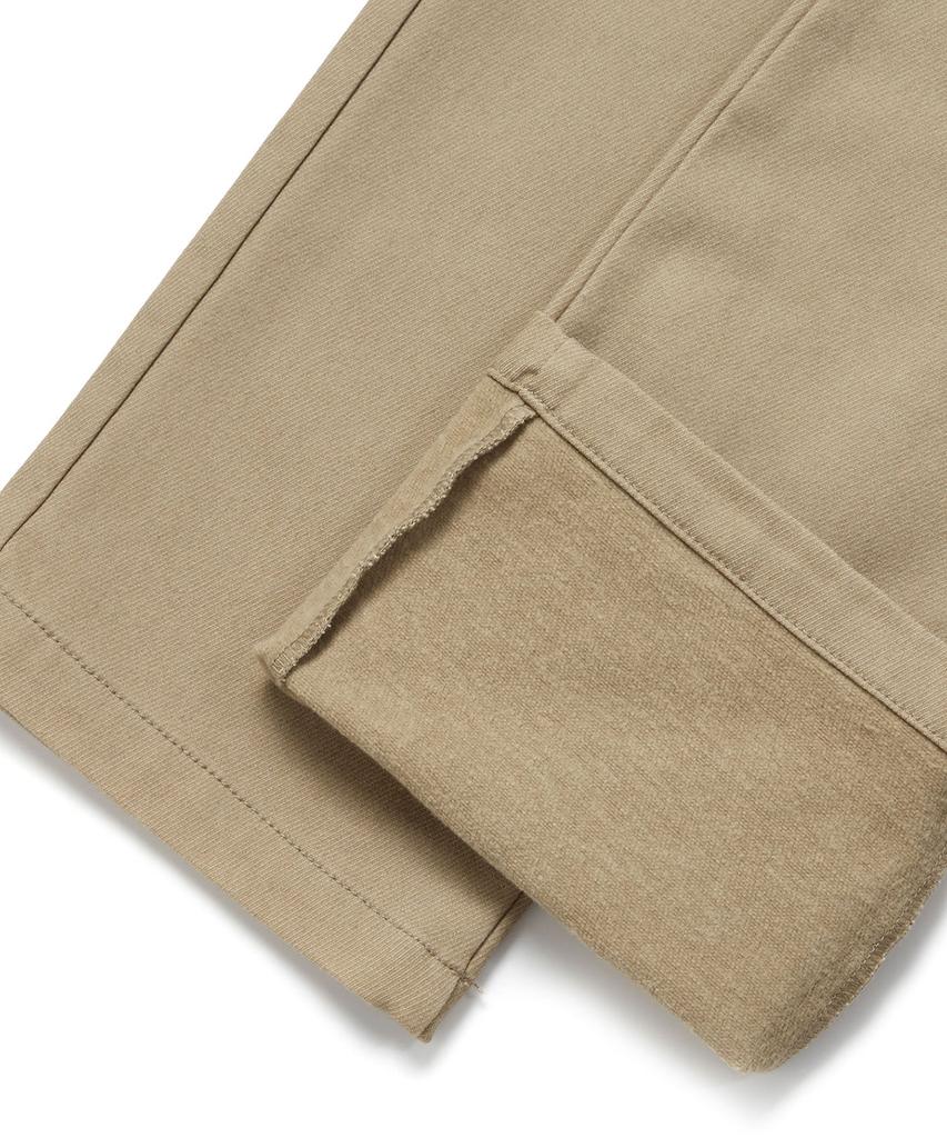 Мужские бежевые chino брюки KULTE с флисовой подкладкой и эластичным поясом
