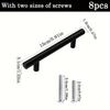 Black Stainless Steel Cabinet Hardware 8pcs Drawer Pulls Kitchen Cabinet T-Handle Dresser Knob Set with Two Size Screws