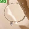 925 Sterling Silver Smooth Love Heart Charm Bracelet Delicate Bead Chain Bracelet Jewelry Gifts For Women S -B365