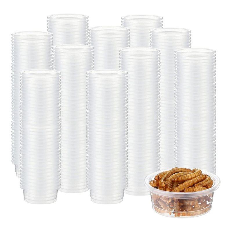 Gecko Food And Water Cups 300 Pcs Small Plastic Feeder Reptile Accessories Reptile Water Bowl