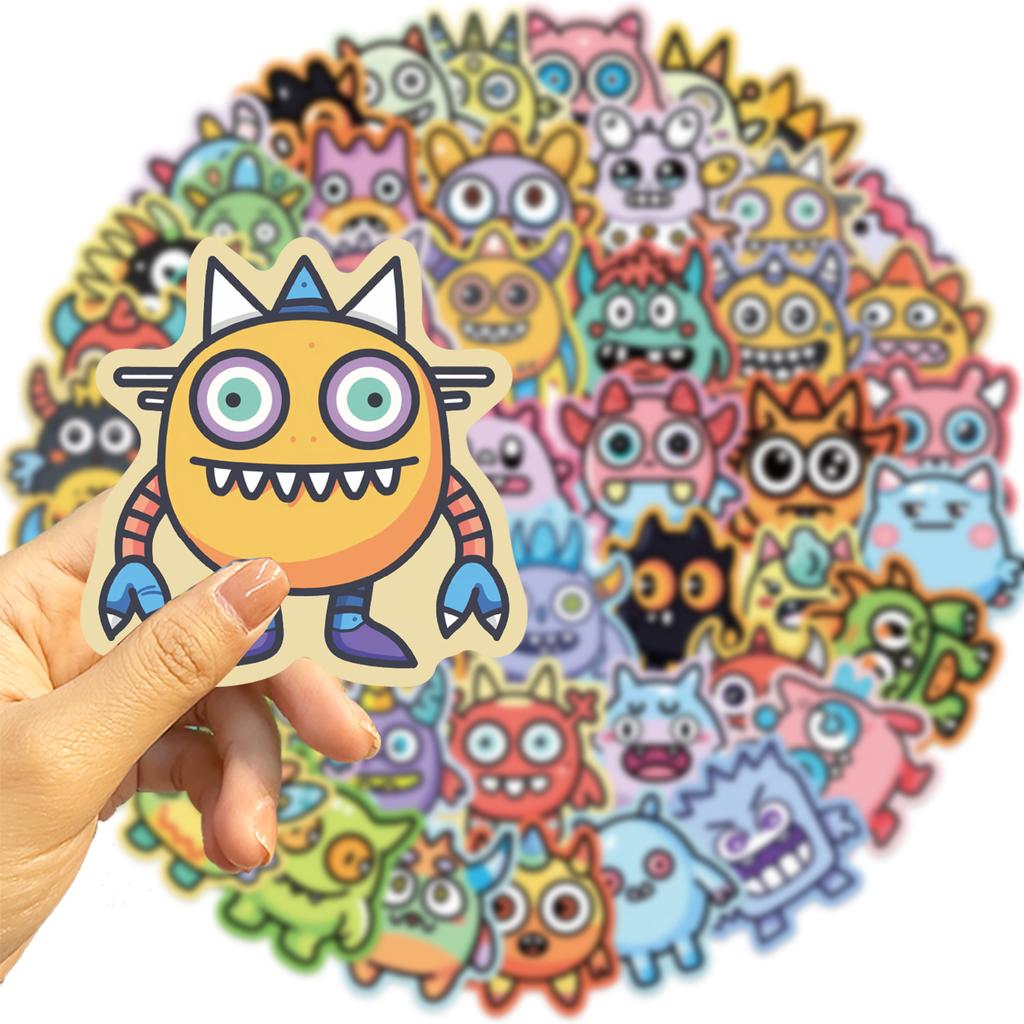 50pcs Cute Little Monsters Cartoon Graffiti Stickers DIY Phone Guitar Laptop Suitcase Cup Waterproof Sticker Kids Toy