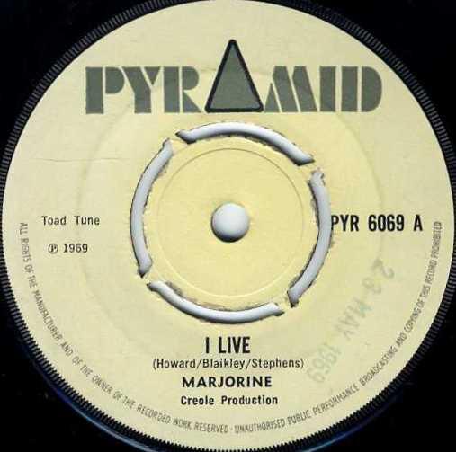 7-дюймовая пластинка MARJORINE - I Live PYR6069 Pyramid 1969 UK Рок Б/У