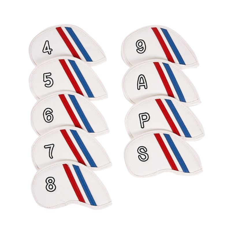 9Pcs PU Leather Iron and Wedges Golfs Club Head Cover Golfs Iron Headcover Protective Cover to Protect Your Golfs Clubs