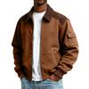 Men's Solid Color Pocket Zipper Jacket Men's Sports Large Size Casual Jacket