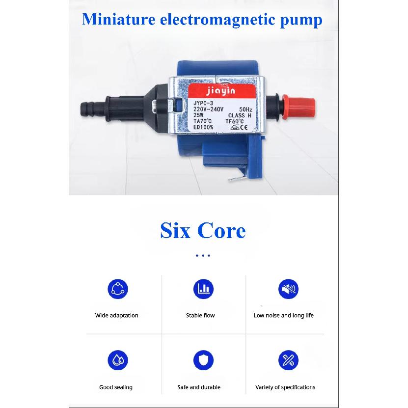 jiayin JYPC-3 AC 220V/240V 25W Mini Electromagnetic Pump Coffee Machine Water Pump Plunger Pump High Pressure Flow 220/120cc/min