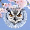 Owl Design Metal Mandala Wind Chime - Handcrafted 3D Printed Outdoor Garden Decor, Battery-Free Soothing Wind Sounds