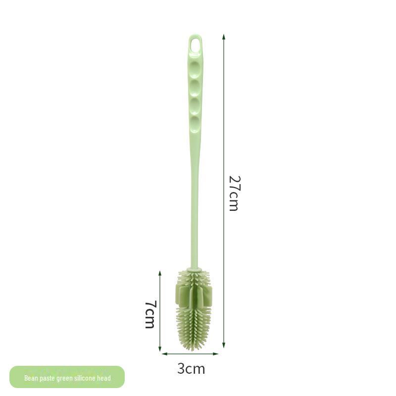 Colorful Silicone Cup Brush with Long Handle for Versatile Kitchen Cleaning