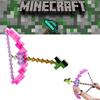 Игрушечный розовый лук и стрелы Minecraft для детей, пластиковый материал, размер упаковки 38*35,5 см
