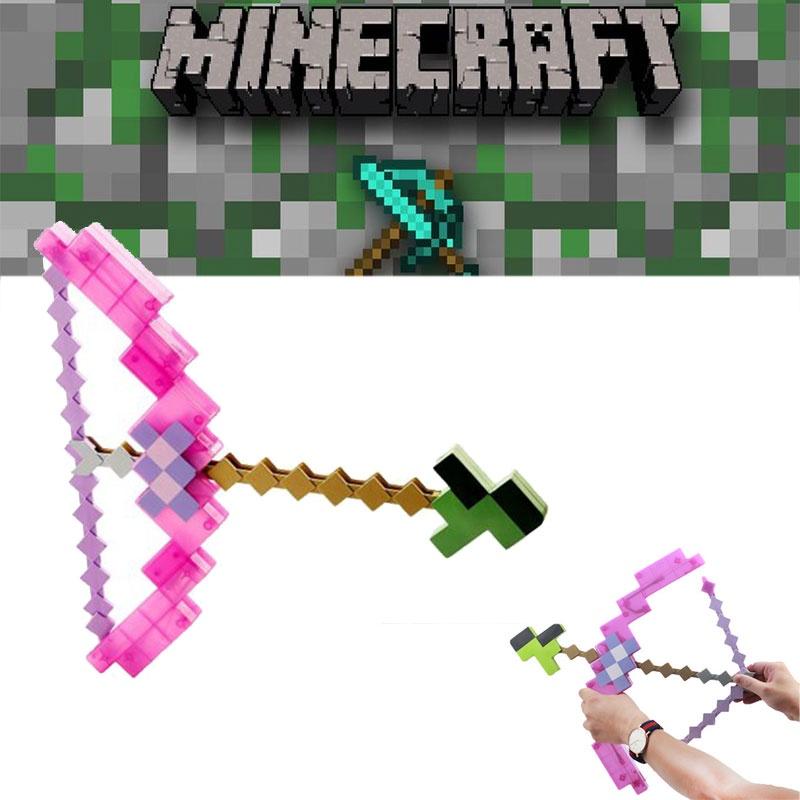 Игрушечный розовый лук и стрелы Minecraft для детей, пластиковый материал, размер упаковки 38*35,5 см