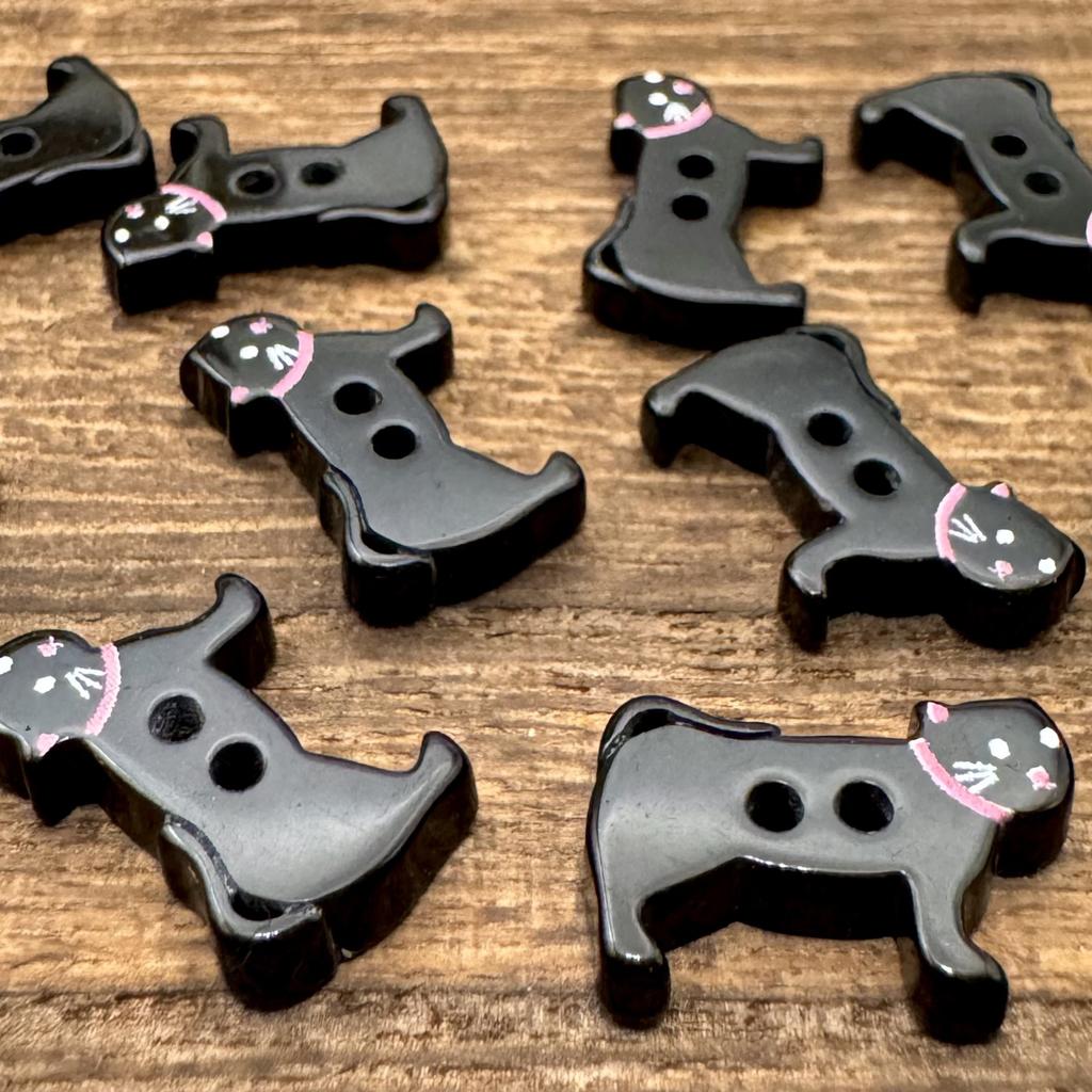 10Pcs Cute Cat Buttons 12mm Small Kitten Head White Resin 2-hole Buttons Clothing Accessories