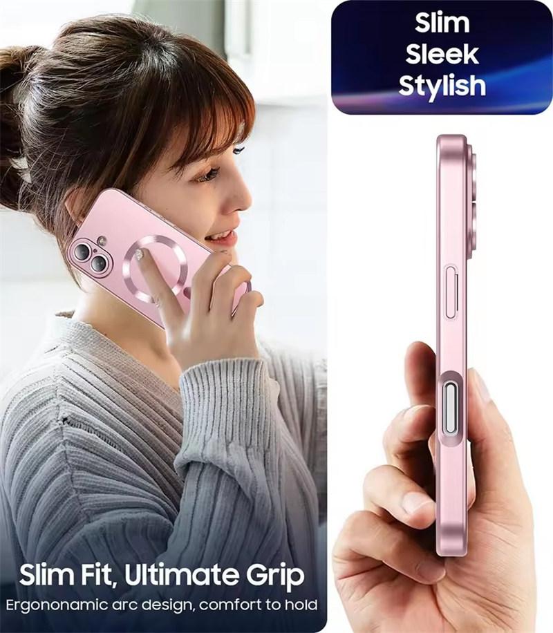 Чехлы для телефонов Magsafe с магнитной беспроводной зарядкой для iPhone 16 15 14 13 12 11 Pro Max Plus, задняя крышка для камеры, аксессуары