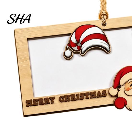 Christmas Tree Money Pendant Wooden Holders for Cash, Holiday Cash Gift Hanging Decoration Holder Ornaments Xmas Tree, Home Party Supplies Year