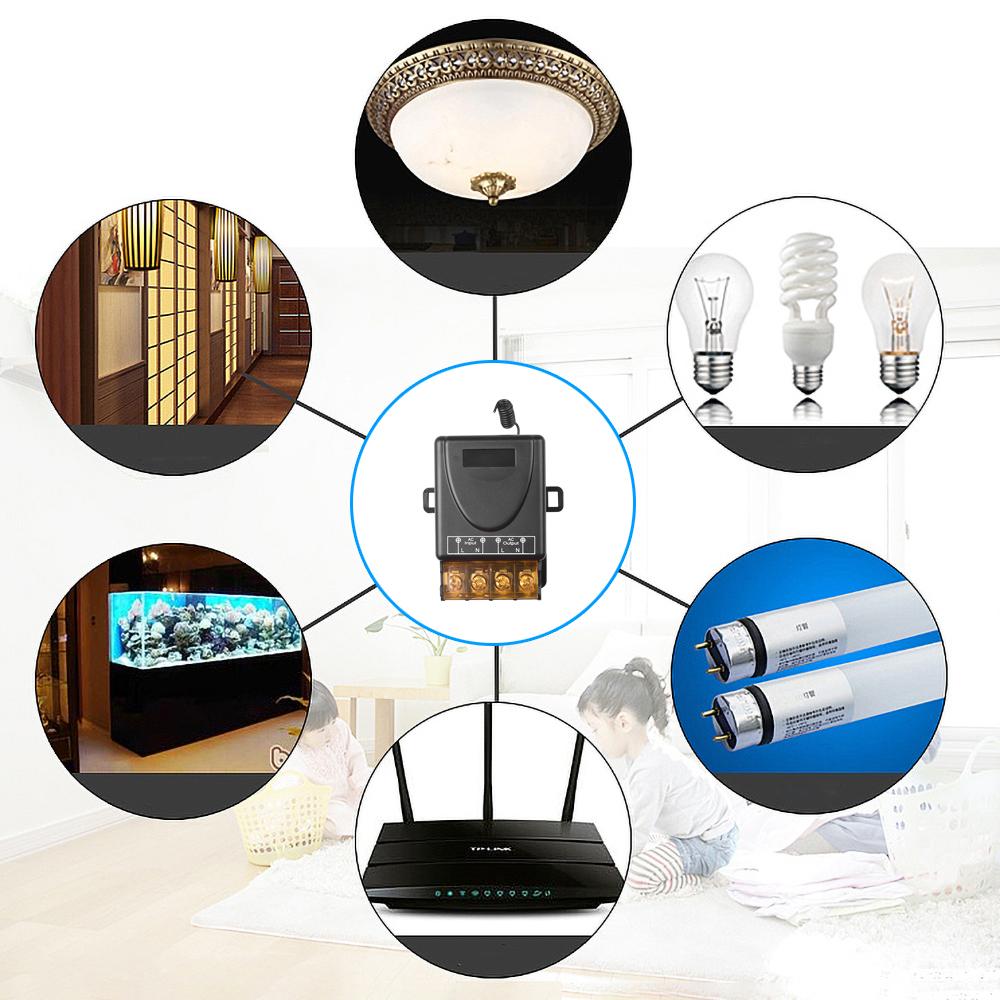AC 110V 240V 30A Wireless RF Smart Remote Control Switch Transmitter Receiver 433MHz Remote Controller
