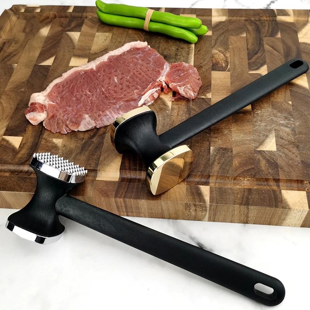Steak Meat Hammer Mallet Double-Sided Zinc Alloy Meat Tenderizer Meat Pounder Food Flavor Meat Hammer Steak Meat Tool