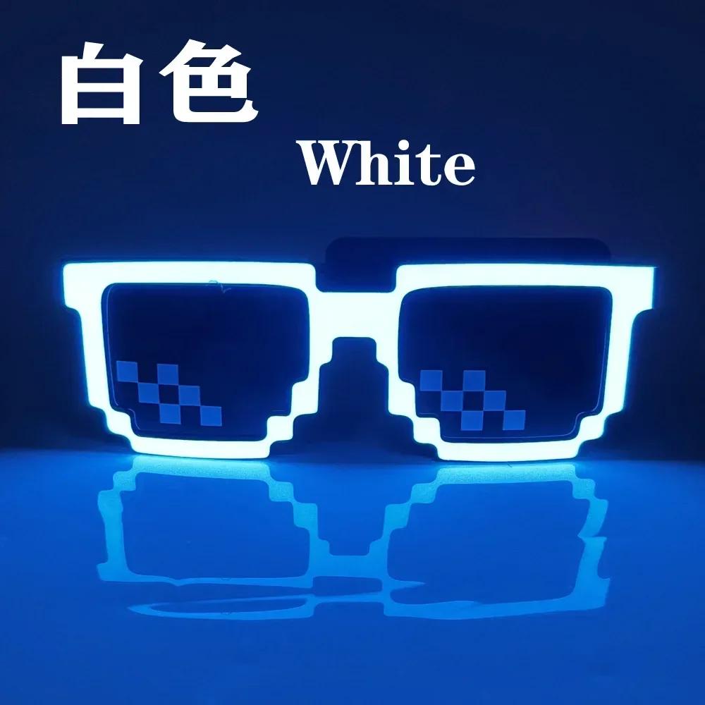 Flashing EL Wire 8 Bit LED Glowing Luminous Bright Festival Light Up Mosaic Glasses Fashion Party Supplies