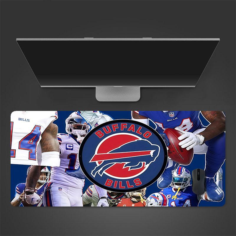 Buffalo Bills Players Mouse Pad, Large Gaming Desk Mat, Non-slip XXL Mousepad for Laptop & Tablet, Mini PC Playmat with Stitched Edges