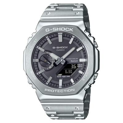 Casio Серебряные часы с полностью металлическим корпусом и технологией Tough Solar Модель как импортированная из Японии GM-B2100SD-1A Мужские часы, Bluetooth, (Такой же