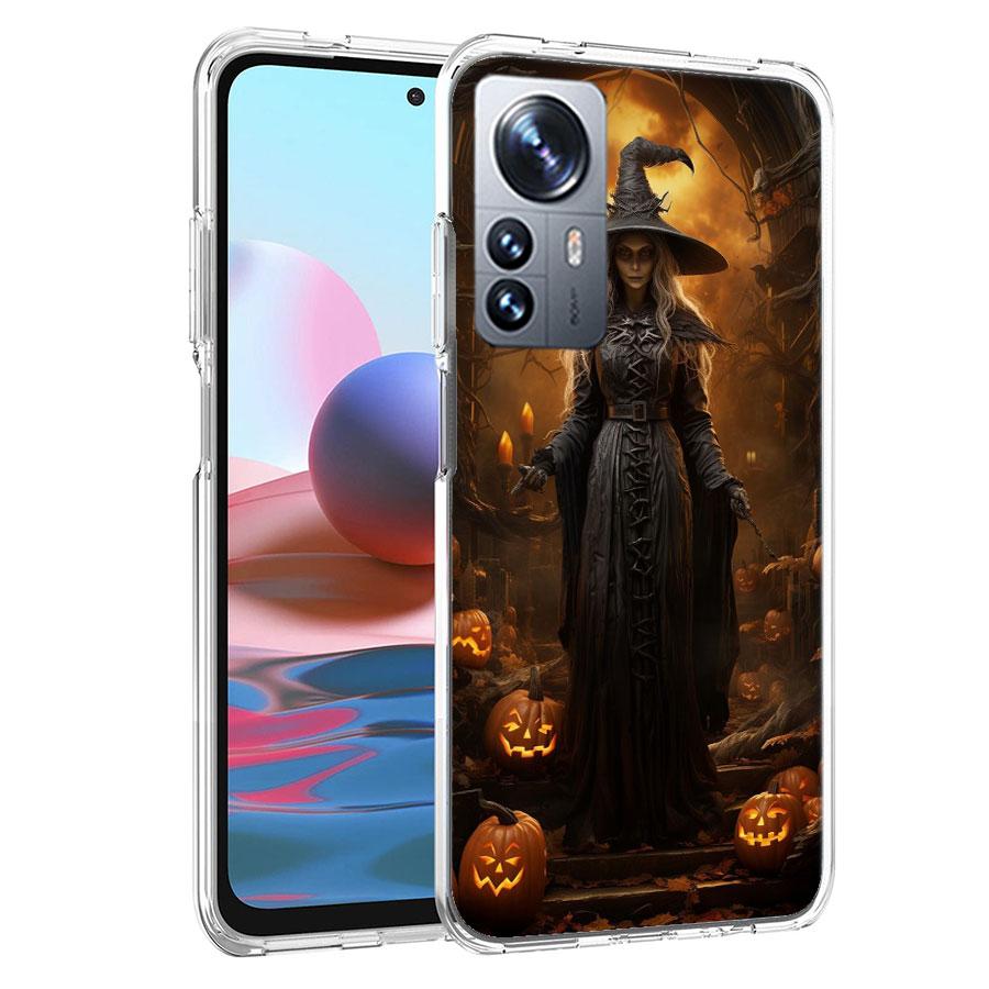 Чехол для телефона Хэллоуин Лунная Ведьма Ужасы Для Redmi Note 13 Pro Plus 14 Pro+ 12S 12 11S 11T 11E 11 10S 10 9S 9 Xiaomi Capa TPU