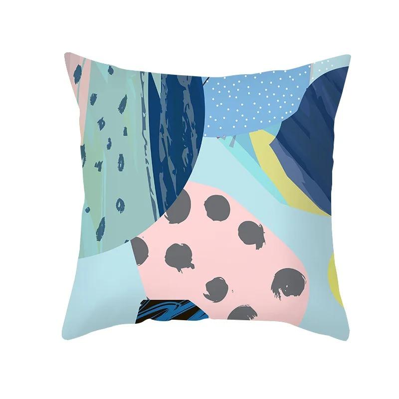 Розовый Синий Абстрактная Декоративная Наволочка Офис Гостиная Автомобиль Украшения Дома Наволочка