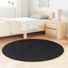 VidaXL Tapis shaggy à poils longs noir 120x120 cm polyester, tapis, tapis de chambre, tapis moderne, tapis de salon, tapis 4102902