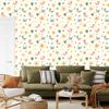 Summer wallpaper white, cream, light gray and green 50x1000