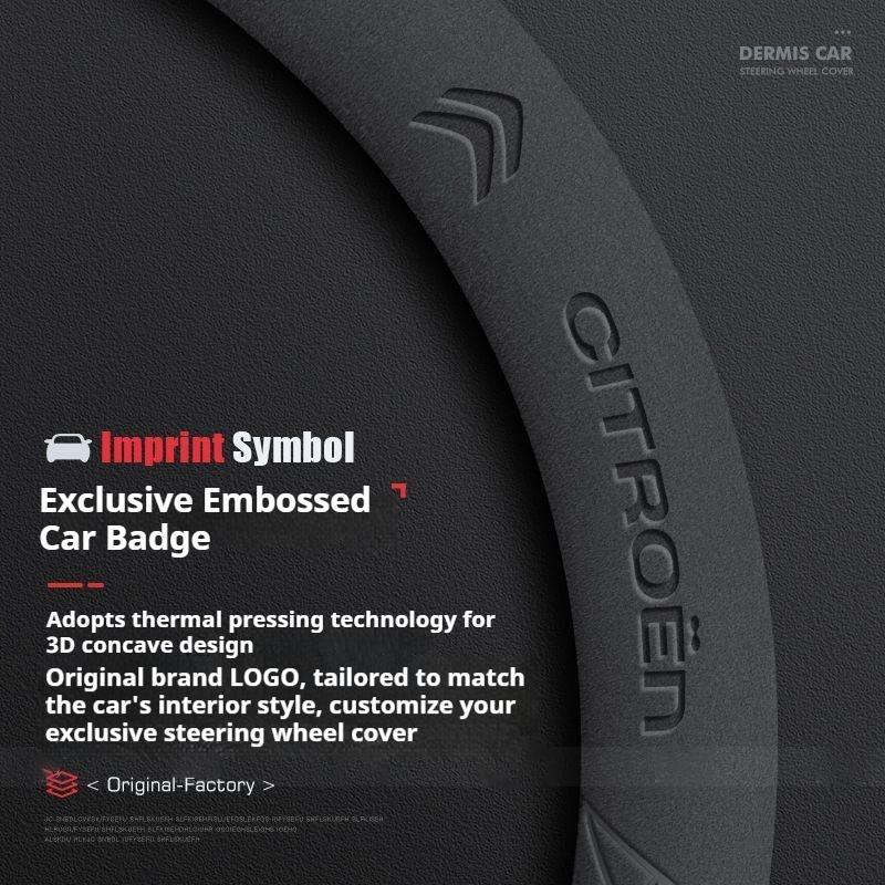 YKGBU1 Breathable suede Steering Wheel Cover For Citroen C1 C2 C3 C4 C5 C6 C4L Berlingo Picasso Aircross Sega Ely See Auto Accessories