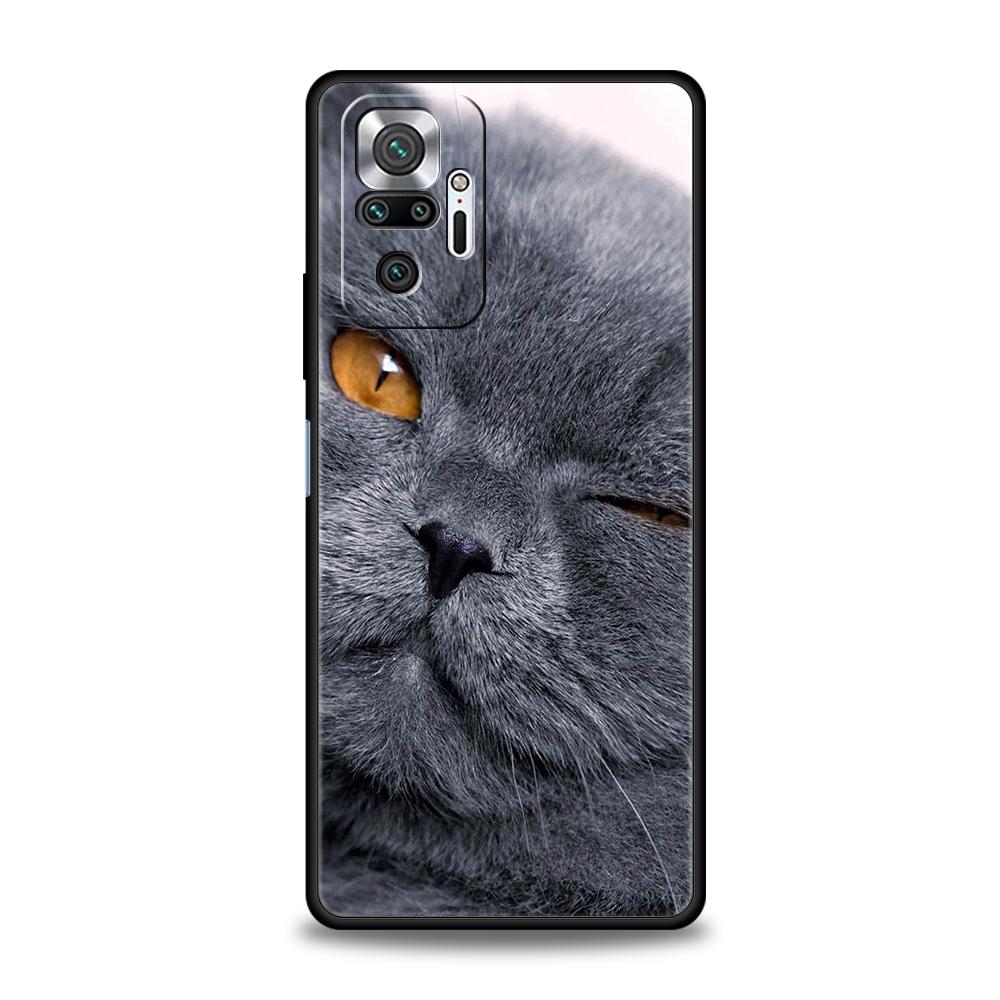 Чехол для телефона с британской короткошерстной кошкой для Xiaomi Redmi Note 12 5G 10C 10 11 9 8 Pro Plus 9S 7 8T 9T 9A 8A 9C K50 K40 игровой чехол