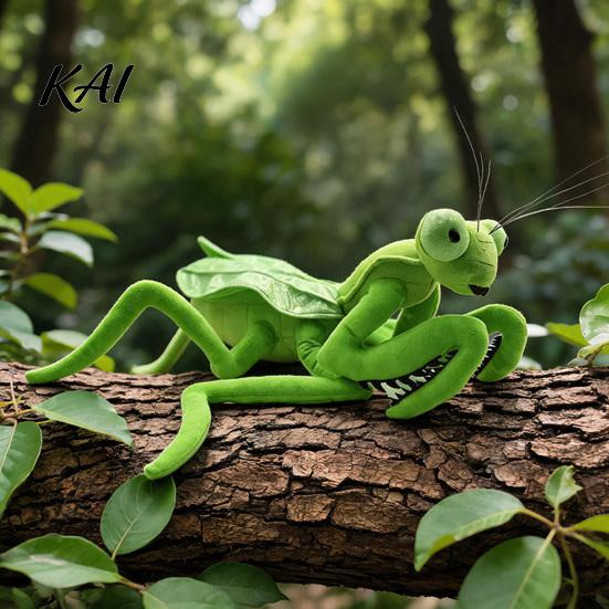 Fun Room Accessory Realistic Mantis Stuffed Animal Plush Toy, Bendable Leg Praying Insect for Boys Girls Figure, Cute Doll Decor, Novelty Gift