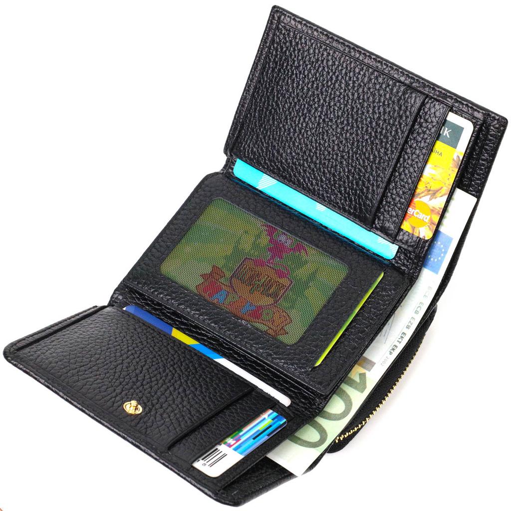 Women's Tri-fold Wallet Made of Genuine Leather Tony Bellucci Wallet 22024 Black