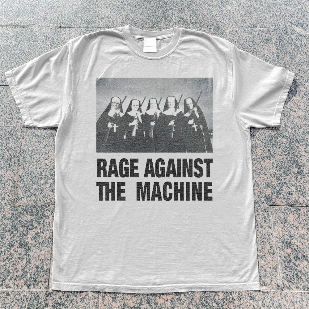 NEW Rage Against The Machine Nuns And Guns White Classic Unisex T-Shirt