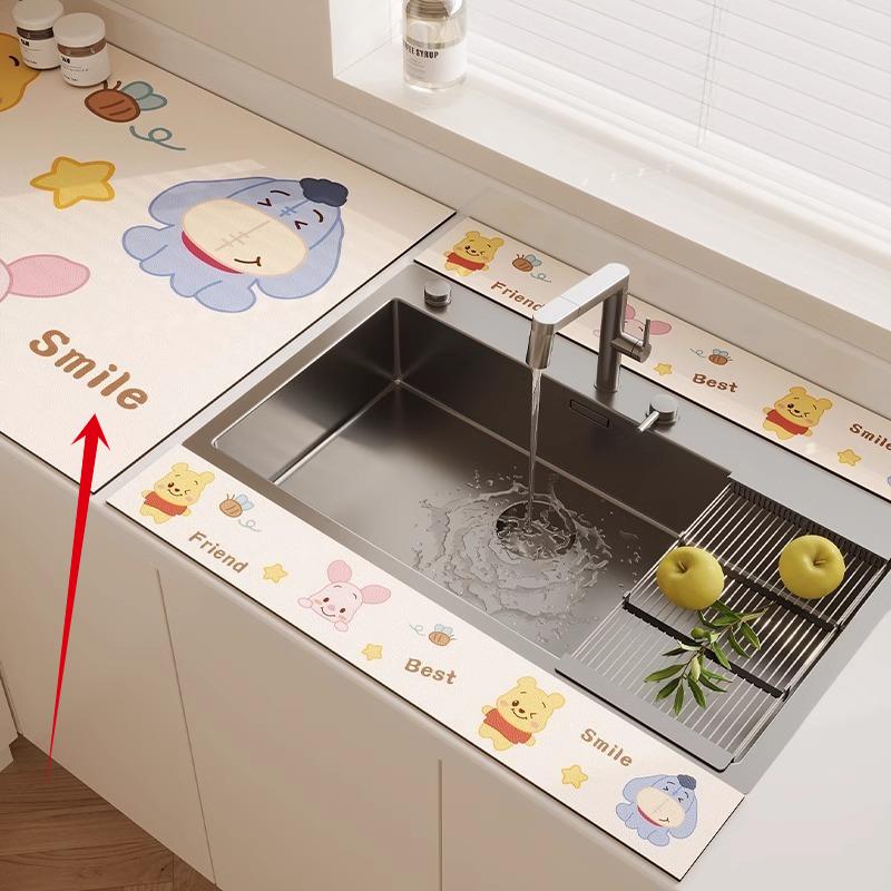 3 шт. Кухонный смеситель Диатомовая земля Пробка для воды Коврик для слива Впитывающий коврик для столешницы в ванной Длинная узкая подставка-костер