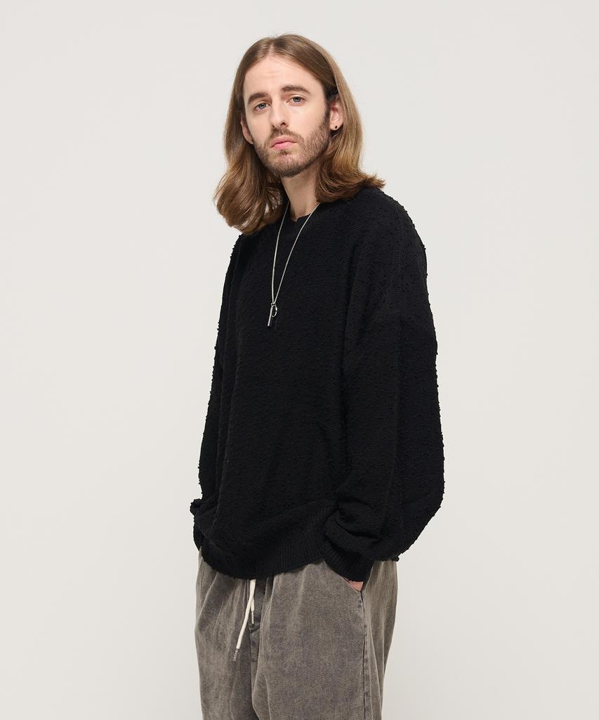 CARGOBROS Drop Block Knit Semi-Over Knit (Black)
