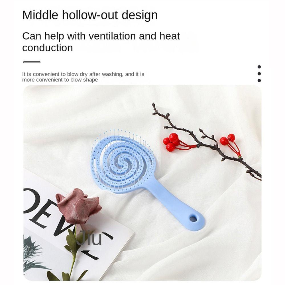 Парикмахерская расческа в форме леденца-макарона с отверстием для подвешивания, массажная расческа для кожи головы, однотонная щетка для волос для девочек