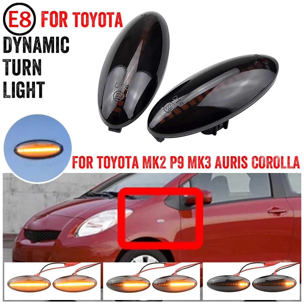 1 Pair LED Car Dynamic Side Marker Blinker Light For Toyota Yaris COROLLA Auris Mk1 E15 RAV4 Mk3 Etios Scroll Turn Signal Lamp