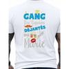 Men'S Funny French Gangster Bachelorette Party T-Shirt | Back Print "Gangsta'S In Love" Design With Champagne & French Text - Crew Neck Casual Shirt