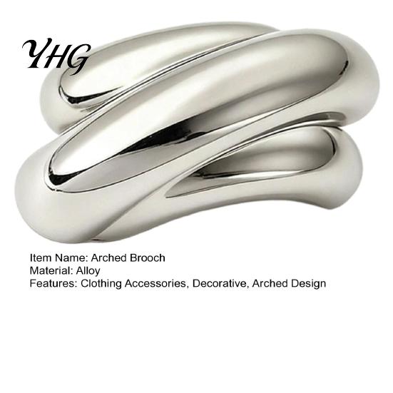 Daily Wear Brooch Minimalist Arched for Men Women, Golden Silver Alloy Lapel Pin Pin, Decorative Accessory Coats Dresses Suits Sweaters Solid
