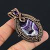 Sage Amethyst Gemstone Pure Copper Wire Wrapped Handmade Pendant Jewelry For Her