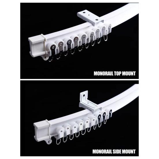 Ceiling Curtain Track Easy Installation Universal Curved Heavy-Duty Flexible Bendable Sliding Curtain Rail System Room Divider Kit