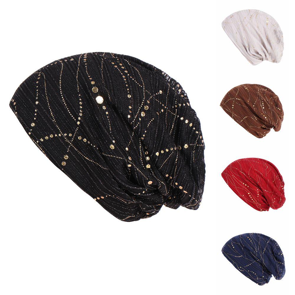 Цветные Эластичные Хиджабы Тюрбаны Мусульманские Шапки от Выпадения Волос при Химиотерапии Шапки-Бини