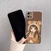 Чехол для телефона с рисунком мультяшной девочки для iPhone17,16,15,14,13,12,11 Plus,Pro Max Мягкий прозрачный чехол